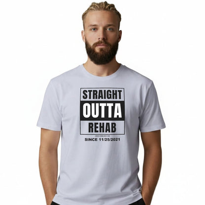 Sober T Shirt | Men's Straight Outta Rehab Tee