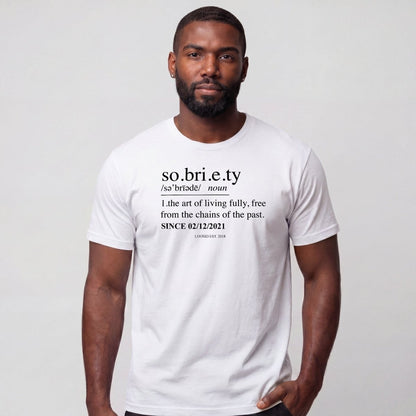Sober T Shirt | Sobriety Definition Men's Graphic Tee for Recovery