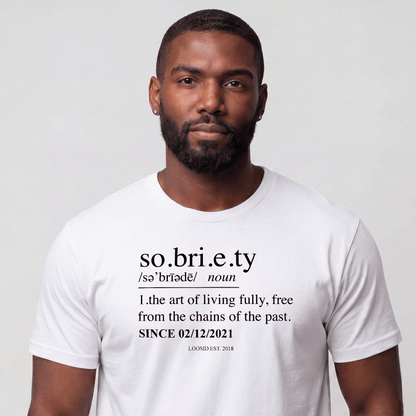 Sober T Shirt | Sobriety Definition Men's Graphic Tee for Recovery