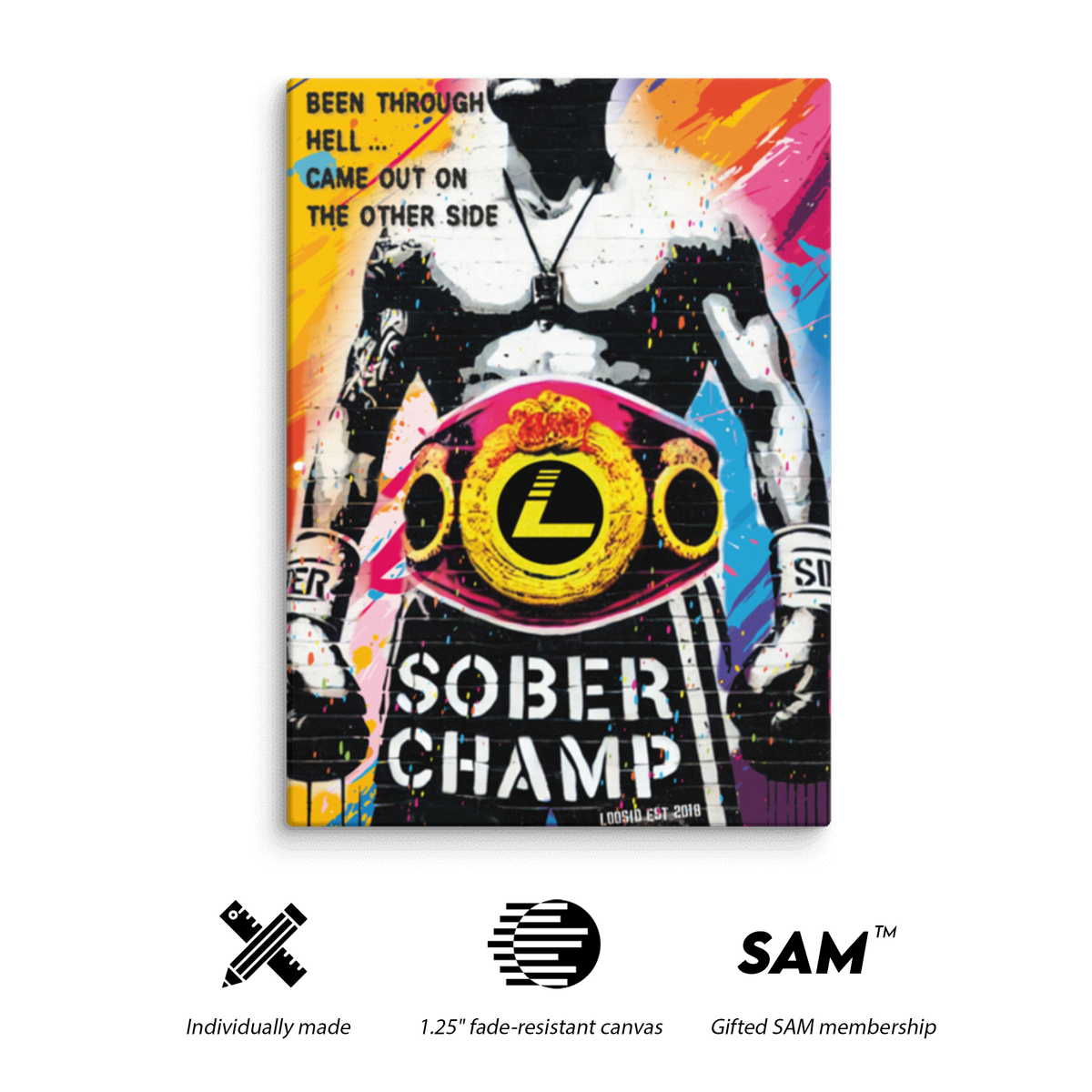 Sober Champ Man Canvas