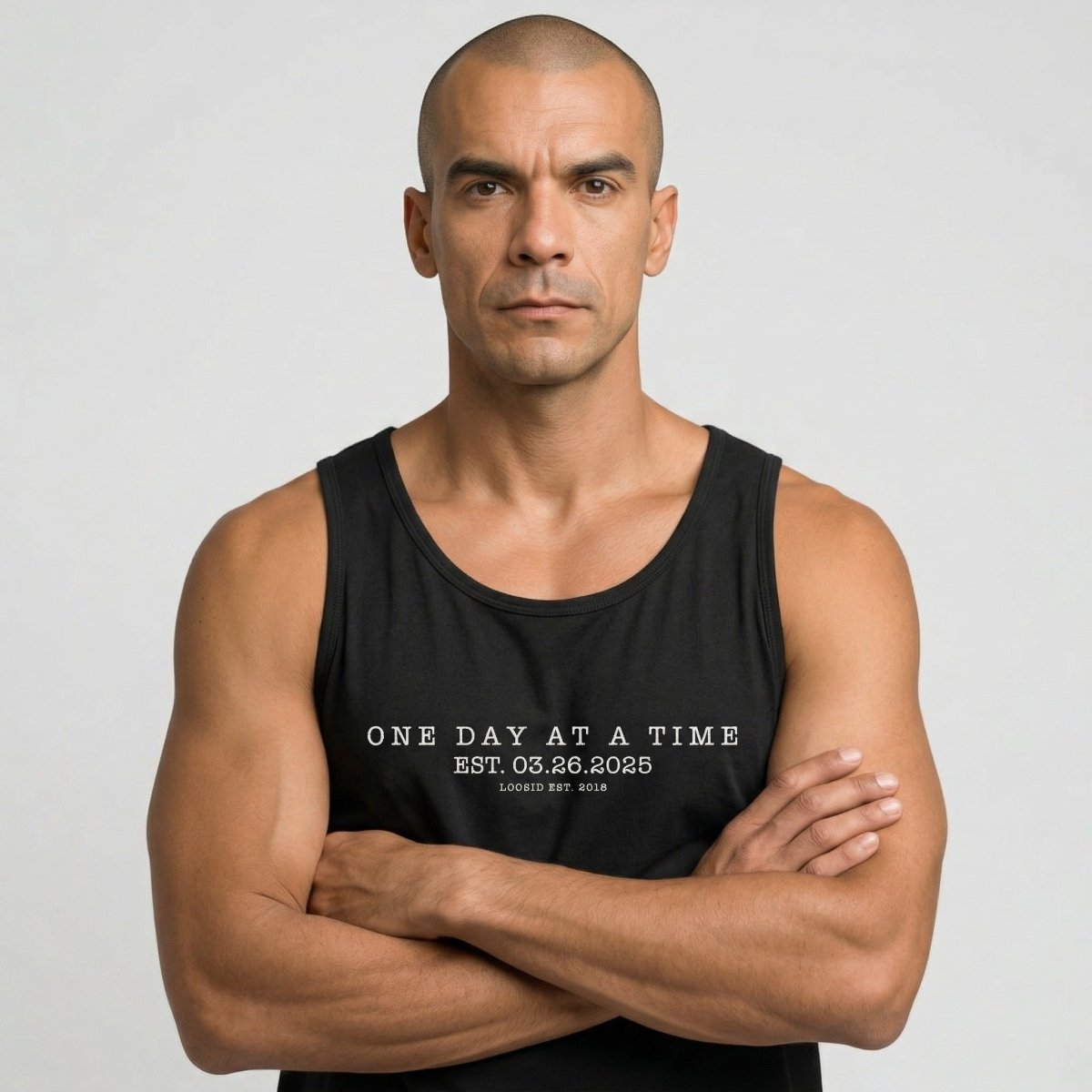 One Day At a Time Men's Tank Top with personalized date