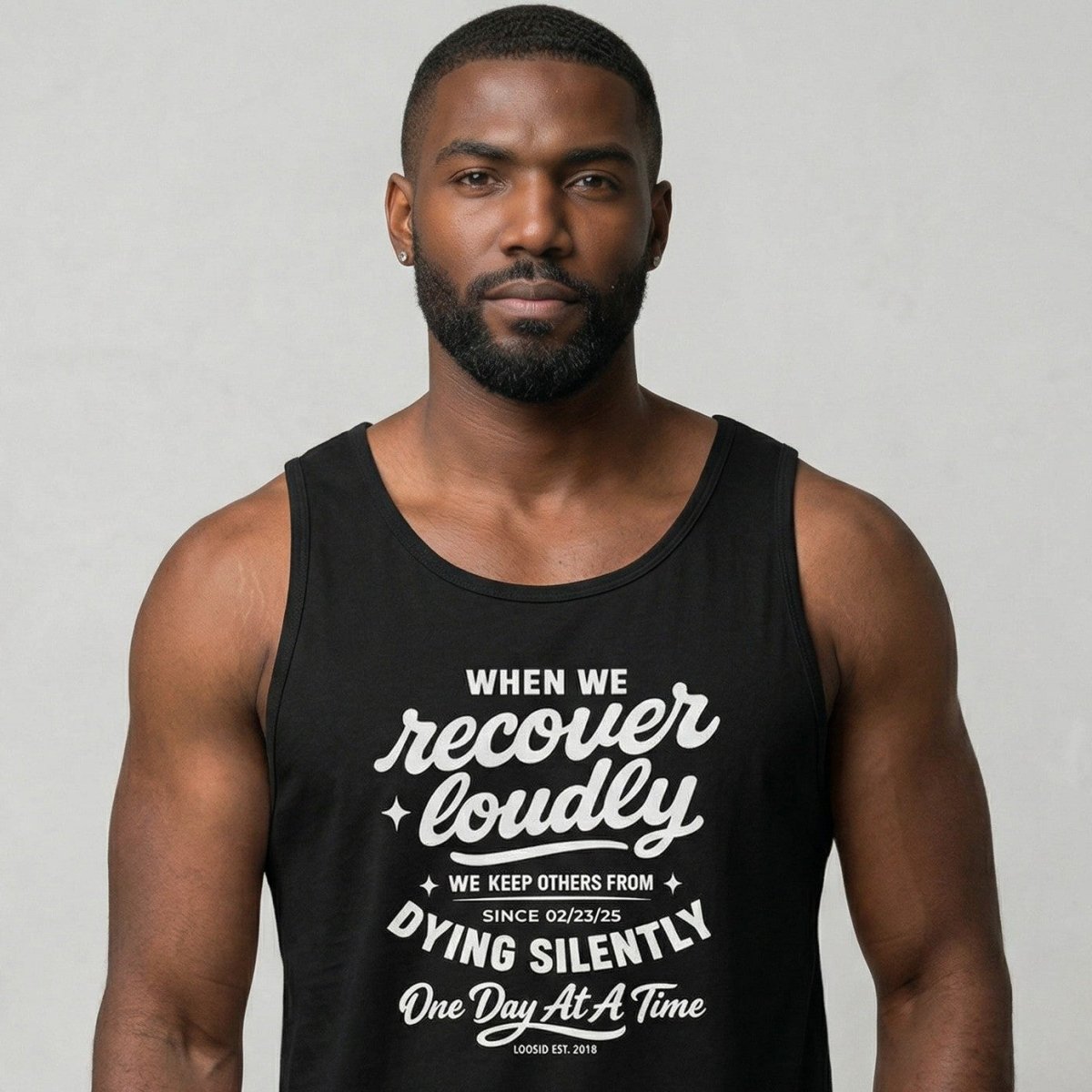 When We Recover Loudly Sober Tank Top side view (view 6)