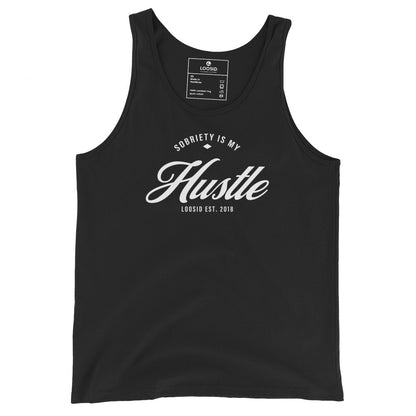 Sobriety is My Hustle Sober Tank Top flat lay styled image (view 3)