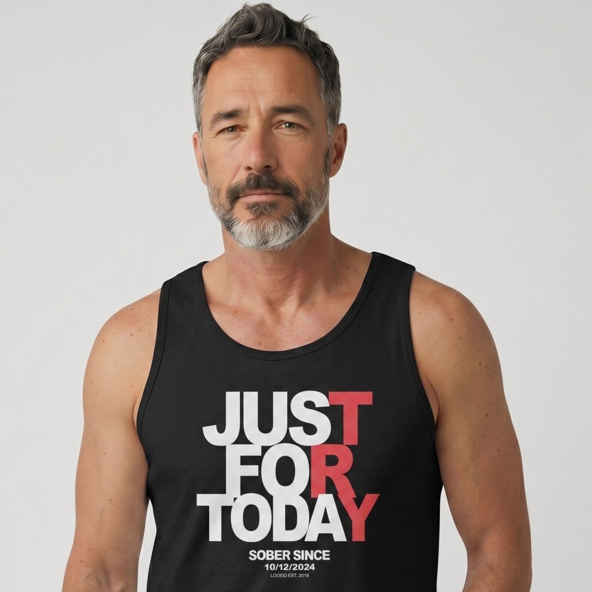 Just For Today Men's Tank Top with Custom Sobriety Date