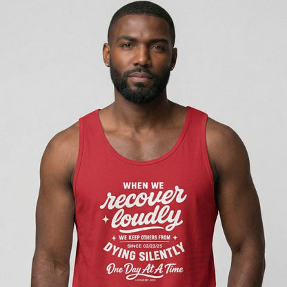 When We Recover Loudly Sober Tank Top lifestyle view (view 15)