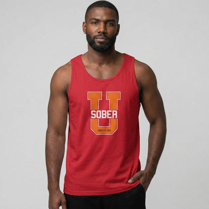 Big U Sober Sober Tank Top flat lay styled image (view 13)
