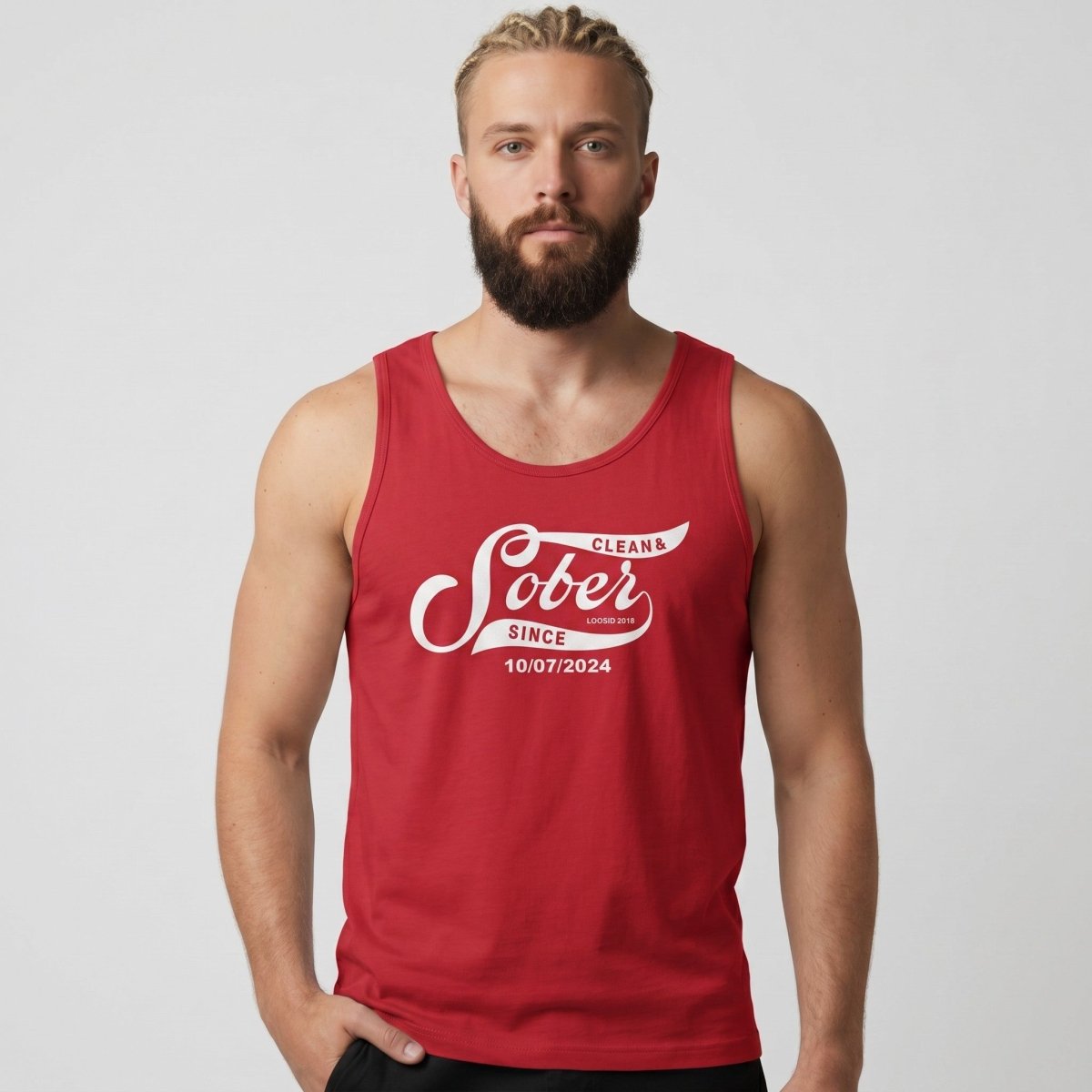 Sober Since Sober Tank Top flat lay styled image (view 13)