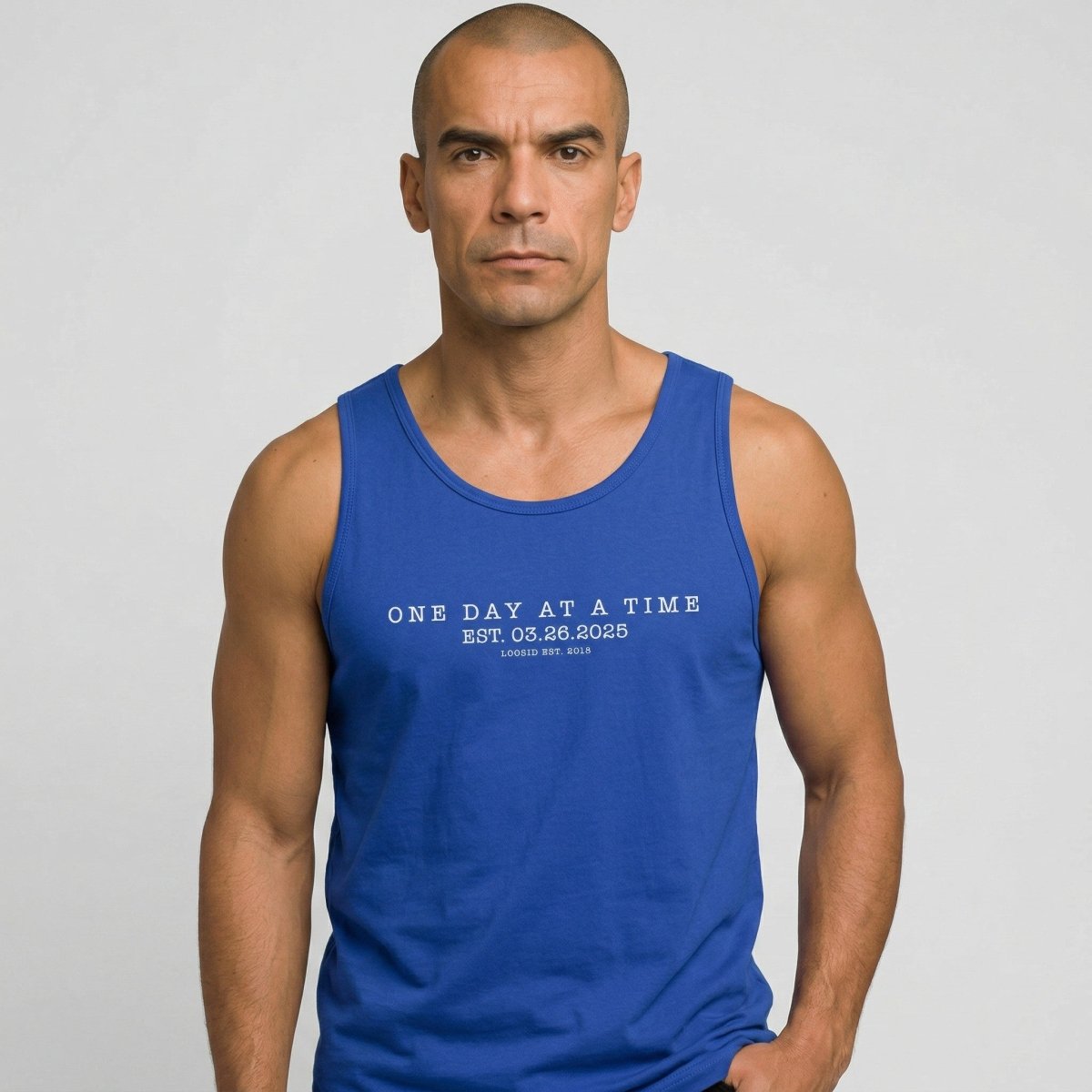 One Day At a Time Sober Tank Top flat lay styled image (view 13)