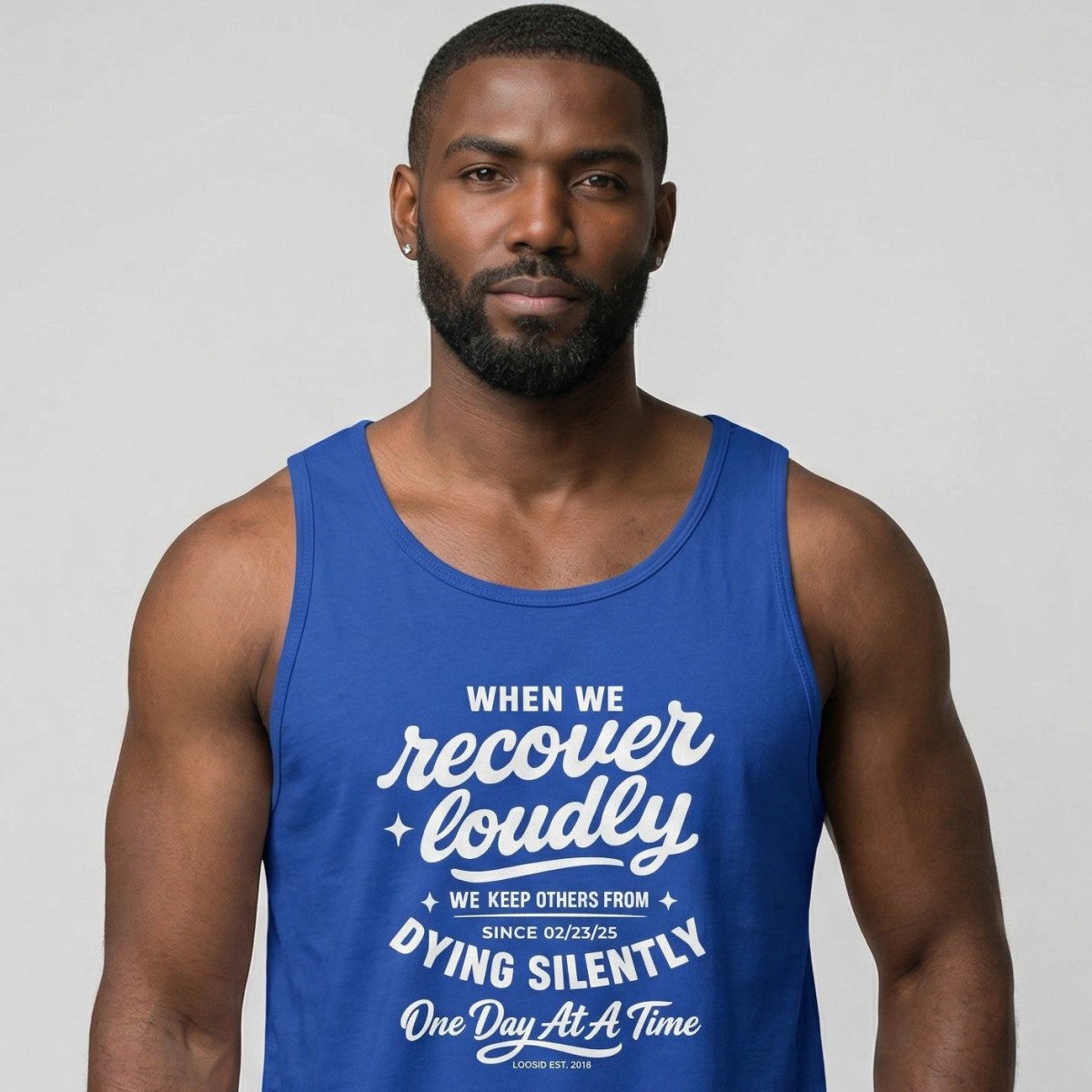 When We Recover Loudly Sober Tank Top fit detail (view 9)