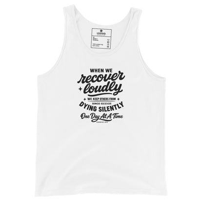 When We Recover Loudly Sober Tank Top flat lay styled image (view 3)