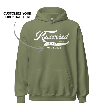 Men's Recovered Since Hoodie w/ Personalized Recovered Date