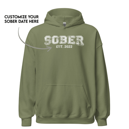 Women's Sober Est. Hoodie w/ Personalized Sobriety Year Hoodie