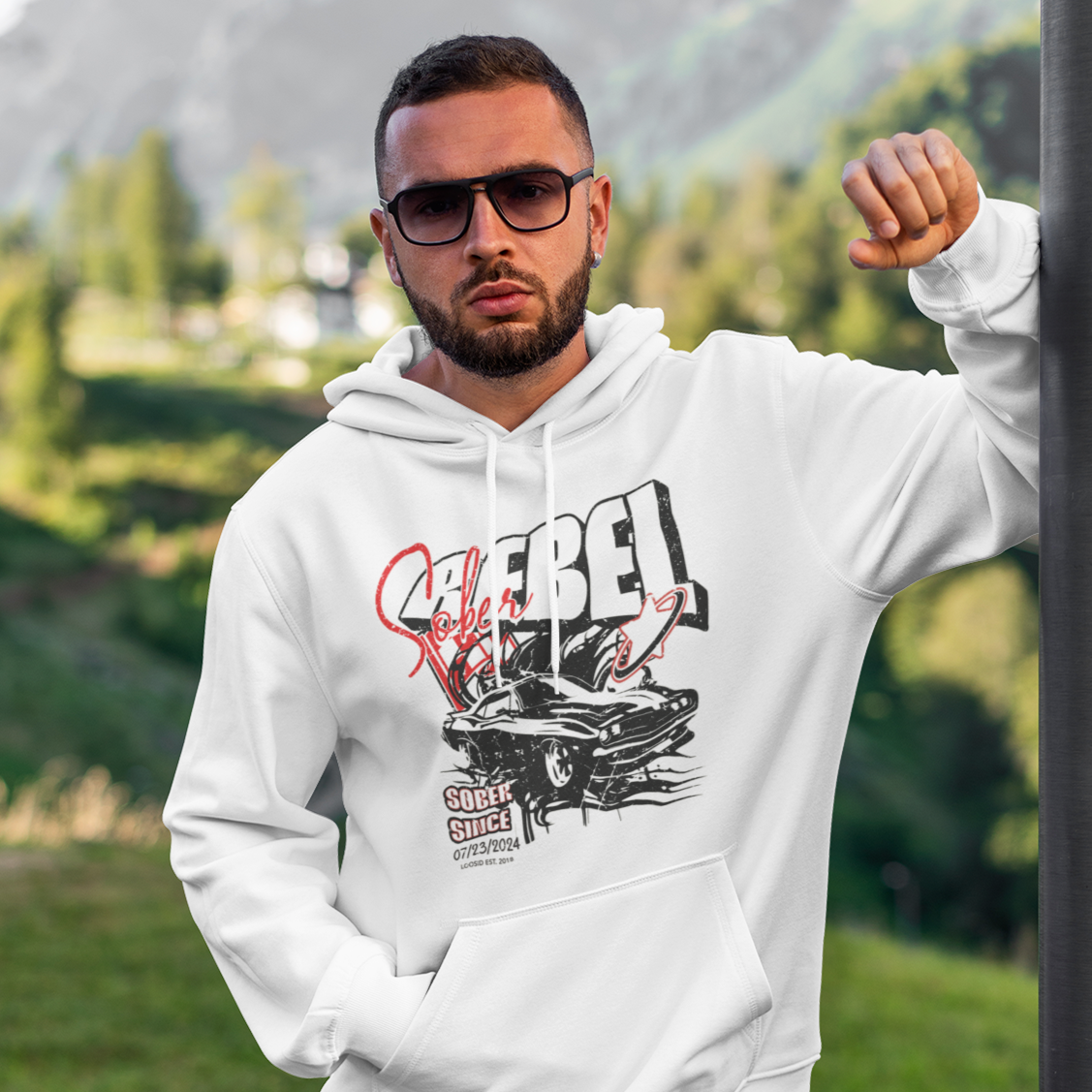 Sober Rebel Hoodie with Custom Sobriety Date