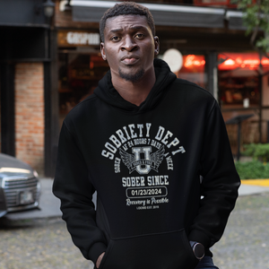 Recovery Hoodie | Sobriety Dept Hoodie with Custom Sobriety Date