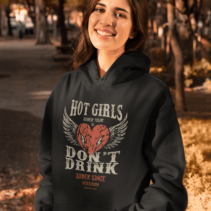 Recovery Hoodie with custom sobriety date design