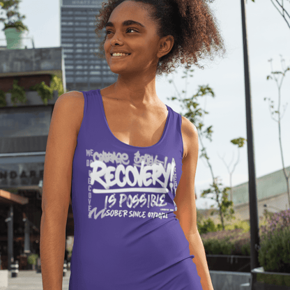 Women’s Recovery Is Possible Racerback Tank w/ Personalized Sobriety Date