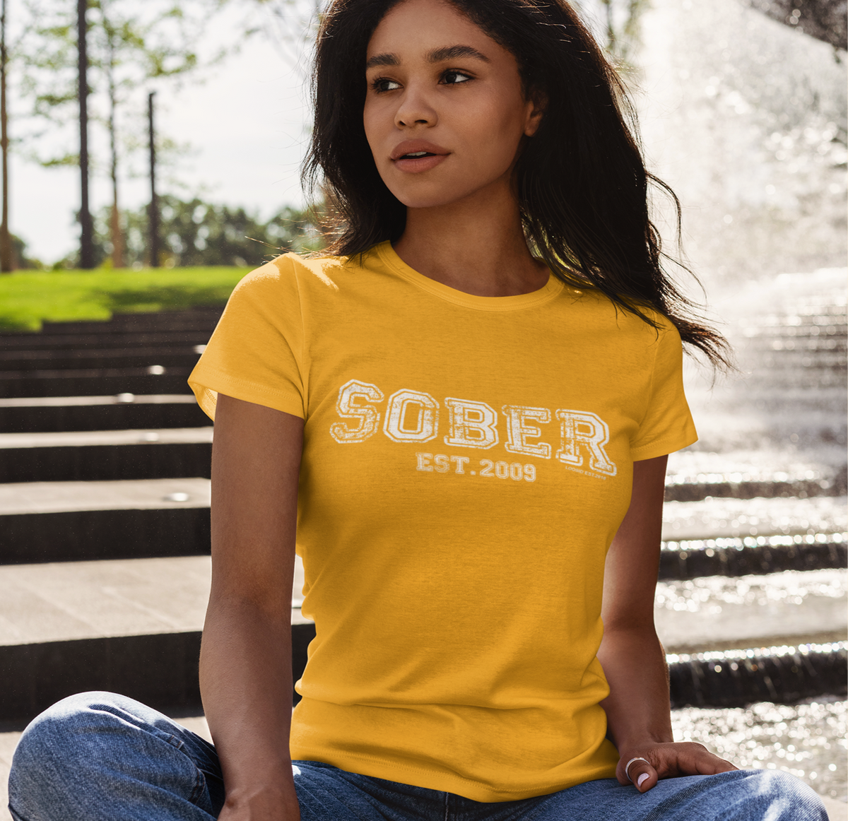 Women's Sober Est. Tee w/ Personalized Sobriety Year