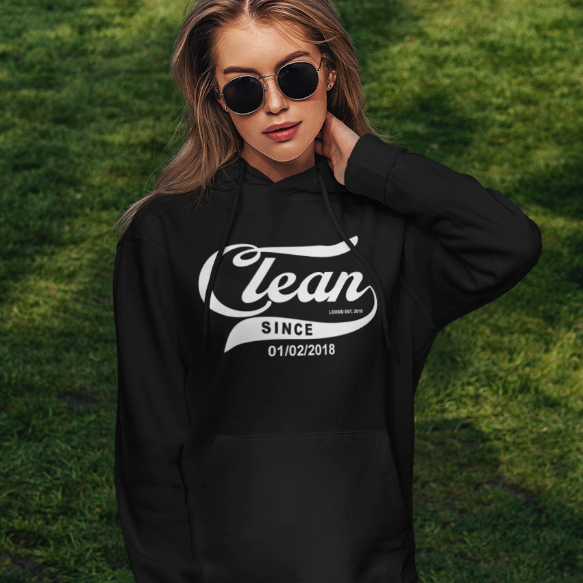 Recovery Hoodie | Women’s Clean & Sober Since Hoodie with Date