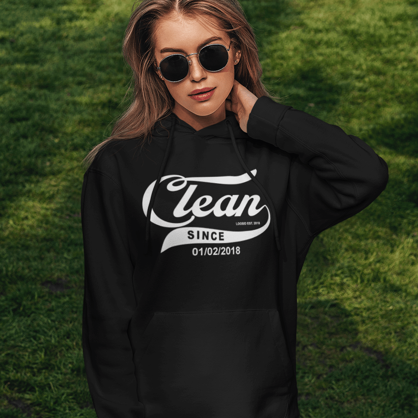 Recovery Hoodie | Women’s Clean & Sober Since Hoodie with Date