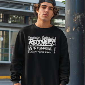 Men’s Recovery Is Possible Sweatshirt w/ Personalized Sobriety Date