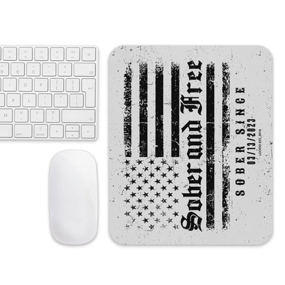 Loosid Sober and Free Recovery Mouse Pad featuring the design