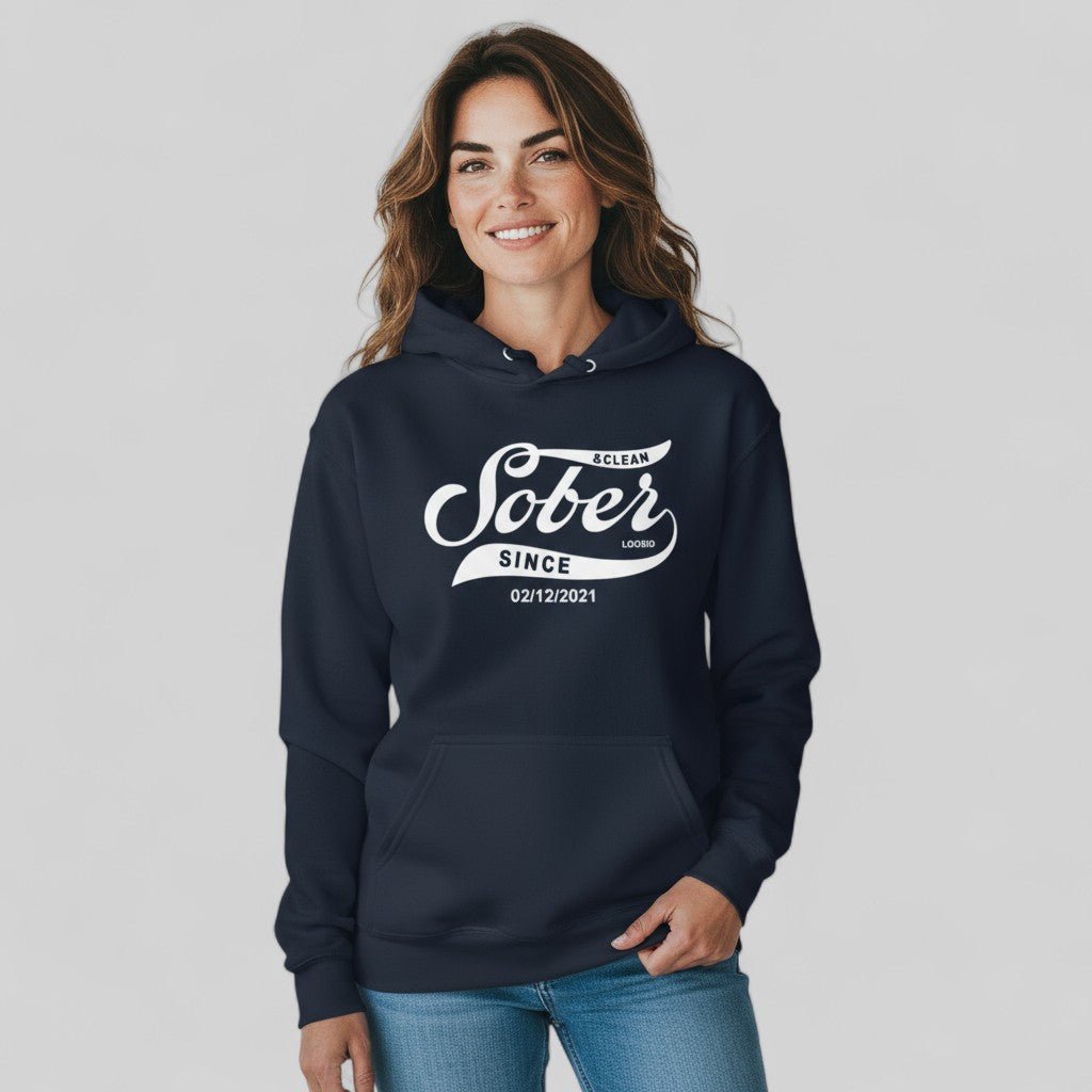 Recovery Hoodie | Women's Sober Since Hoodie with Custom Sober Date