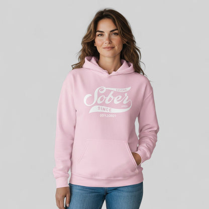 Recovery Hoodie | Women's Sober Since Hoodie with Custom Sober Date