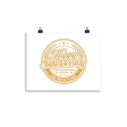 Loosid Happy Soberversary Shield White Paper Sobriety Art featuring the design