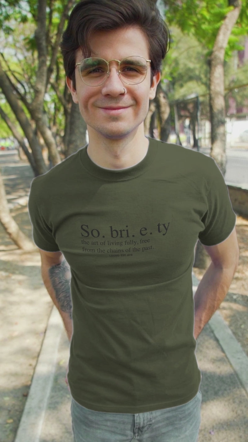 Comfortable Sober T Shirt promoting strength and clarity