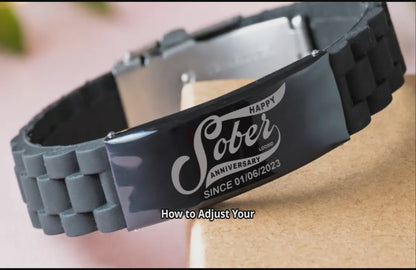 Sober Jewelry | Custom Sobriety Definition  Sober Date Bracelet | Recovery Gift