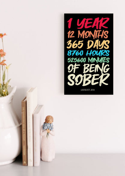 1 Year Sober Wood Sign