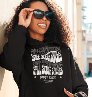 Recovery Hoodie with custom sobriety date design