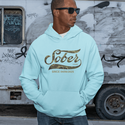 Recovery Hoodie | Sober Since Camo Hoodie with Personalized Date