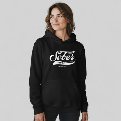 Recovery Hoodie | Women's Sober Since Hoodie with Custom Sober Date