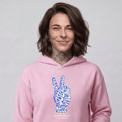 Peace & Sober Recovery Hoodie back view (view 27)