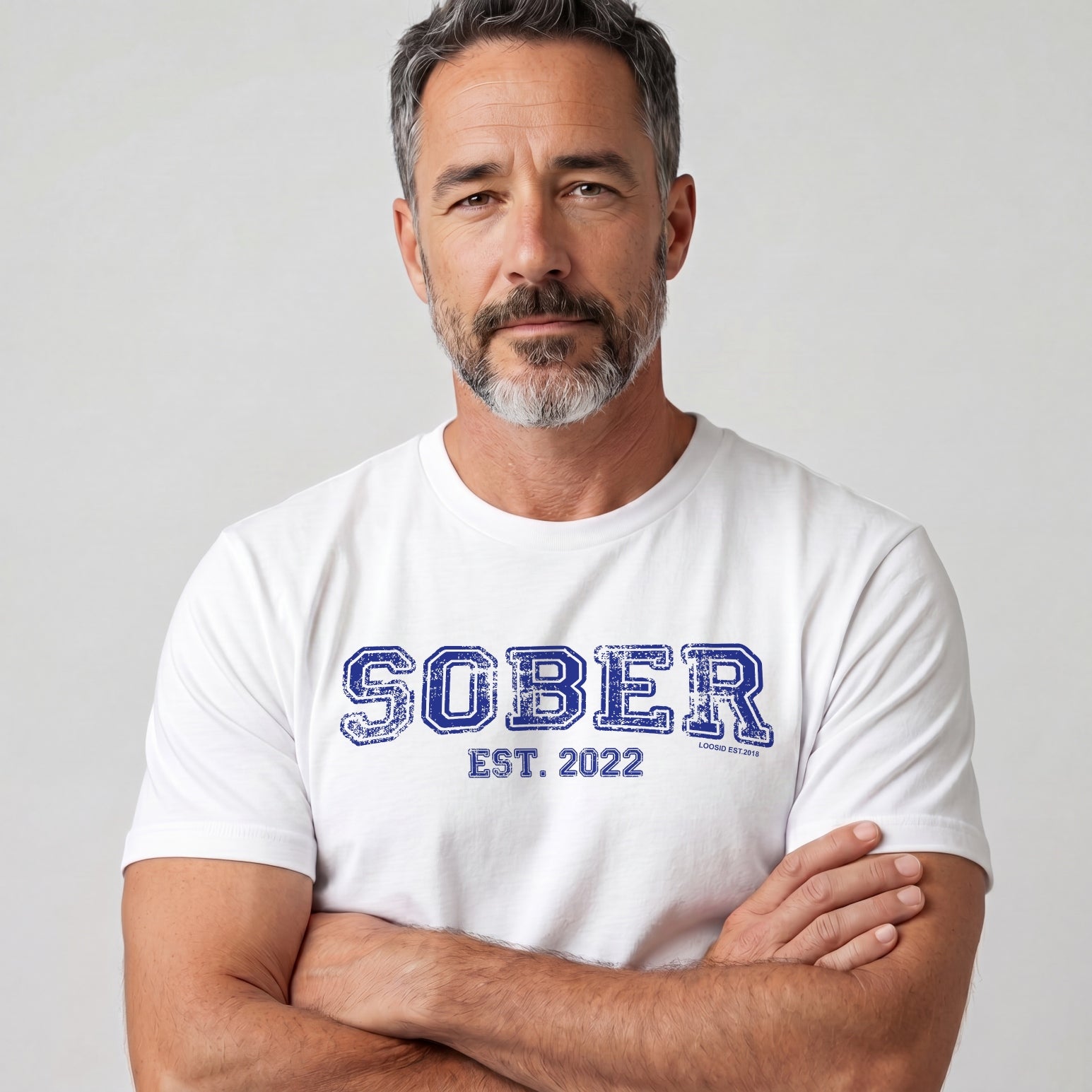 Men's Sober Est. Year Sober T Shirt w/ Personalized Sobriety Year