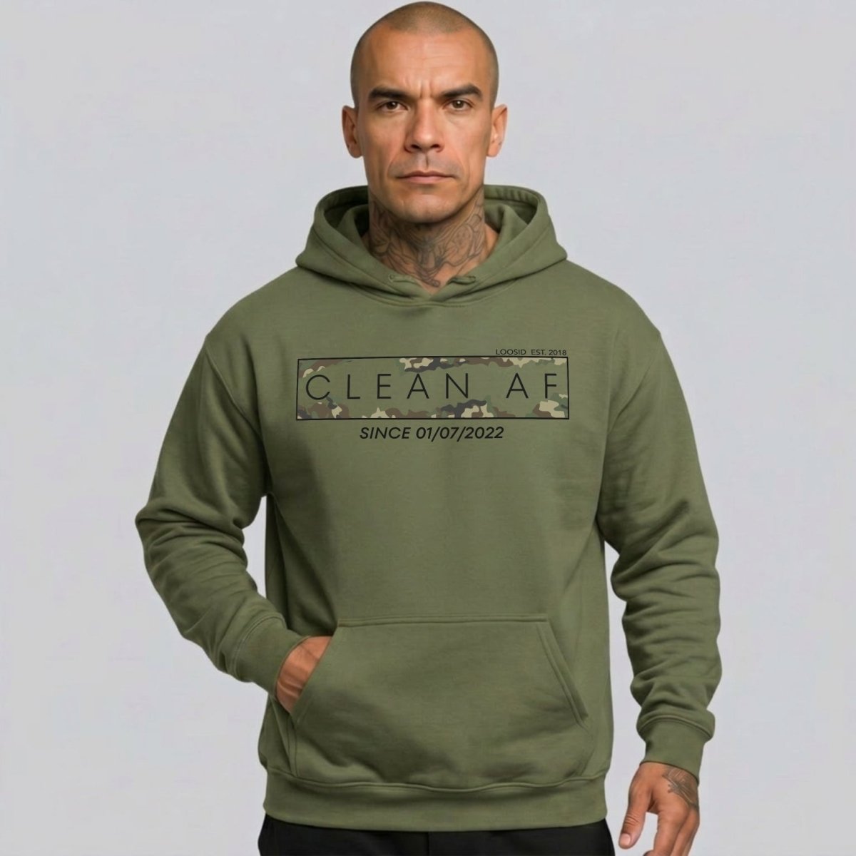 Clean AF Camo Recovery Hoodie side view (view 16)