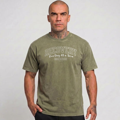 Sober T Shirt | Men's Recovery Looks Good On You Garment-Dyed Tee