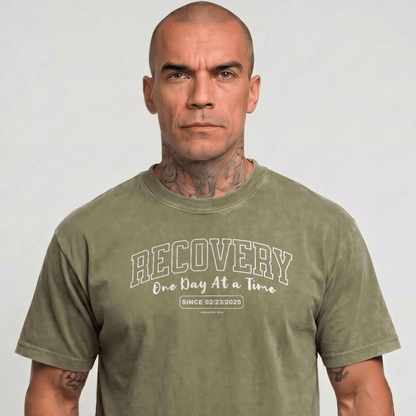 Sober T Shirt | Men's Recovery Looks Good On You Garment-Dyed Tee