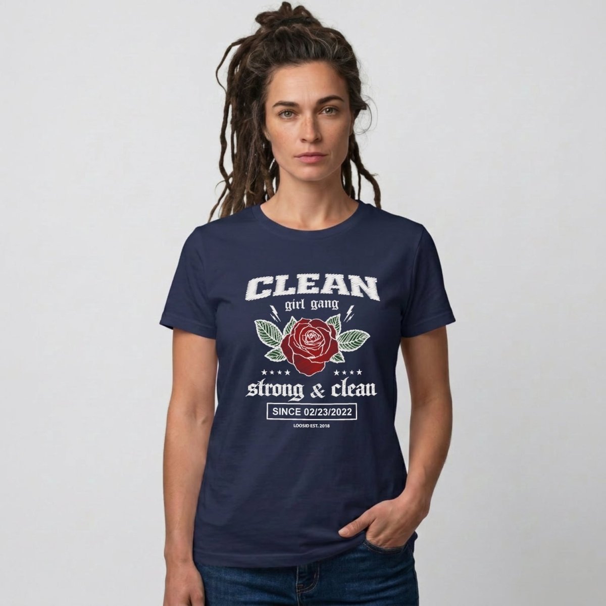 Clean Girl Gang Strong & Clean Sober T Shirt back view (view 7)
