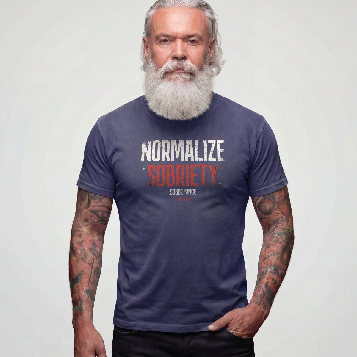 Sober T Shirt | Men's Washed Normalize Sobriety Garment-Dyed Tee