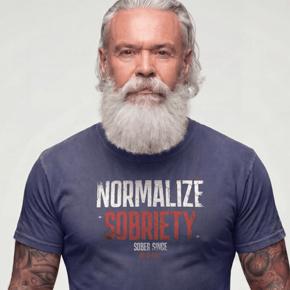 Sober T Shirt | Men's Washed Normalize Sobriety Garment-Dyed Tee