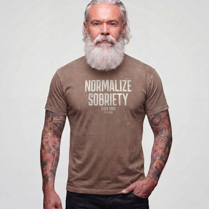Sober T Shirt | Men's Washed Normalize Sobriety Garment-Dyed Tee