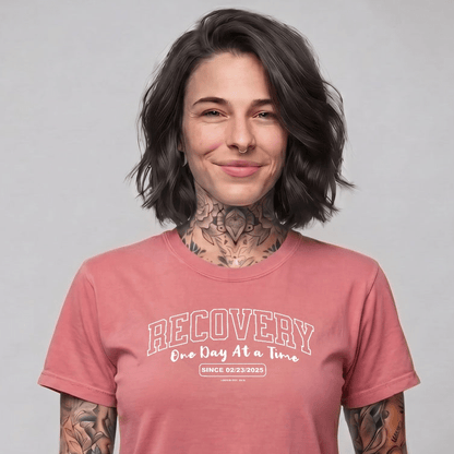 Sober T Shirt | Women's Recovery Looks Good On Me Garment-Dyed