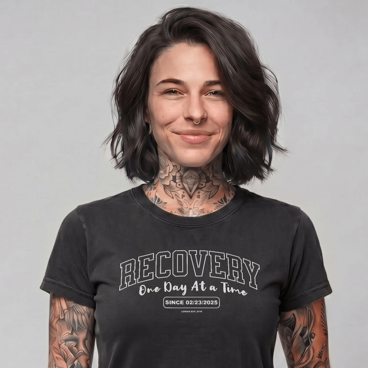 Sober T Shirt | Women's Recovery Looks Good On Me Garment-Dyed