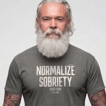 Sober T Shirt | Men's Washed Normalize Sobriety Garment-Dyed Tee