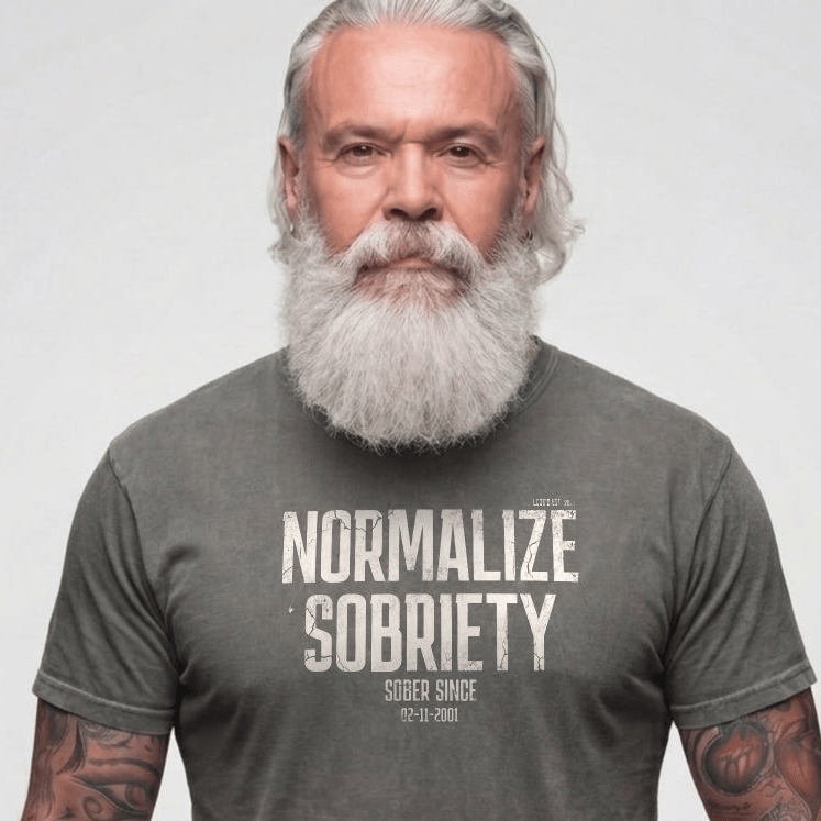 Sober T Shirt | Men's Washed Normalize Sobriety Garment-Dyed Tee
