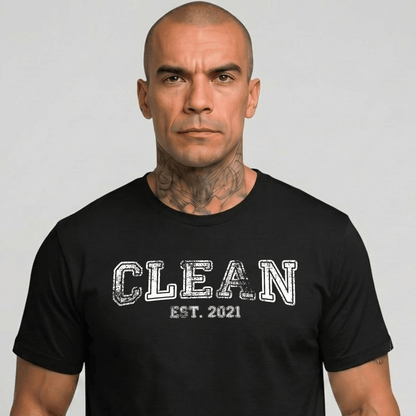 Recovery Year Men's Sobriety Sober T Shirt close-up view (view 2)