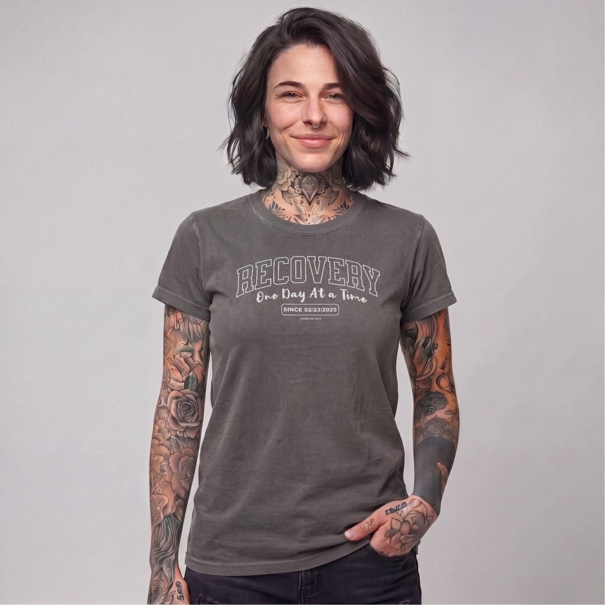 Sober T Shirt | Women's Recovery Looks Good On Me Garment-Dyed