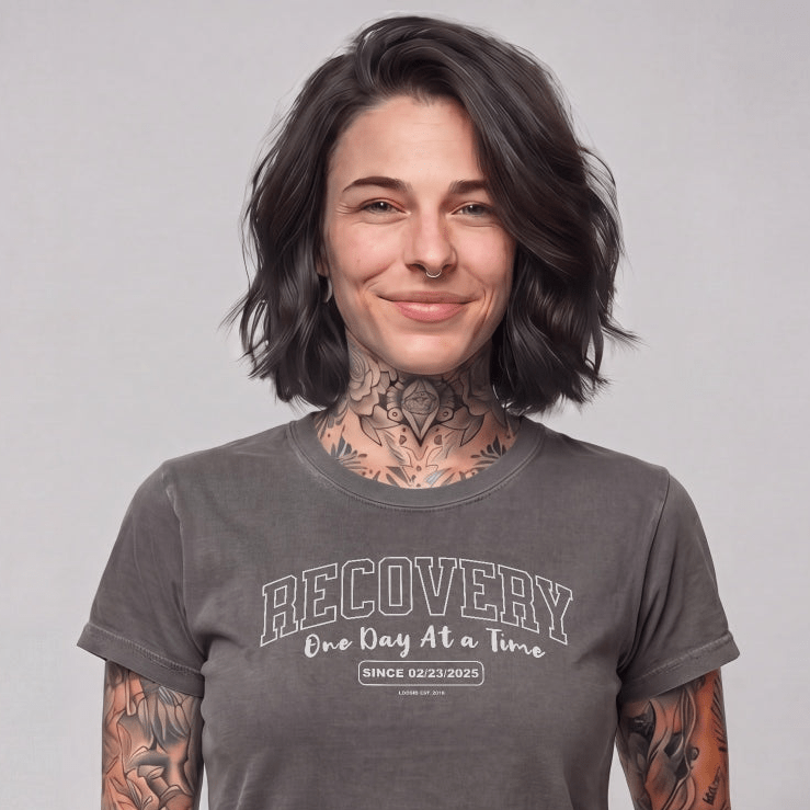 Sober T Shirt | Women's Recovery Looks Good On Me Garment-Dyed